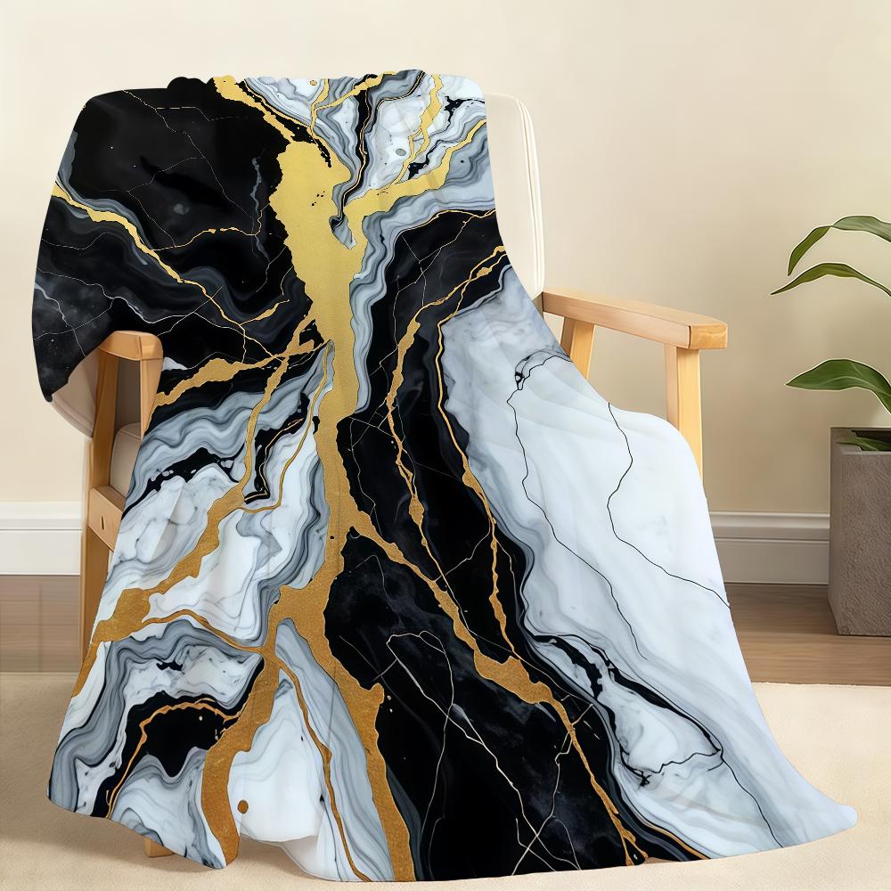 Black Marble Design Blanket Soft Throw Blanket for Home Bedroom Bed Sofa Picnic Travel Office Rest Cover Blanket Gift