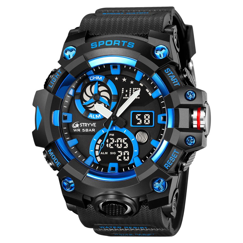 Men's Waterproof Luminous Running Alarm Clock Watch