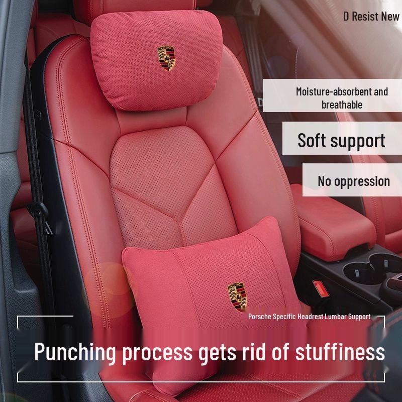 Almohada de apoyo para el cuello y la zona lumbar del reposacabezas del Porsche Macan/Cayenne: Compatible con 718, Panamera, 911