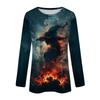 Women's Halloween Graphic Pullover Sweatshirt Long Sleeve Crew Neck Casual Top for Fall and Winter Seasonal Wear
