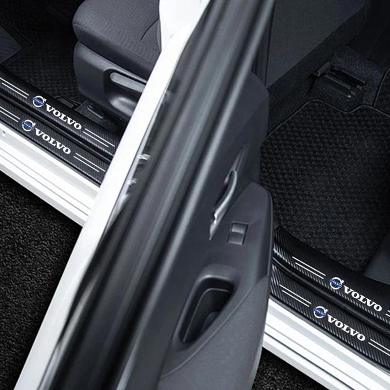 5 Stück Auto Logo Einstiegsaufkleber Türschwellenschutz Kratzfest Für Volvo XC90 V90 V60 XC60 V40 S80 S60 S90 C40 XC40 V70 XC70