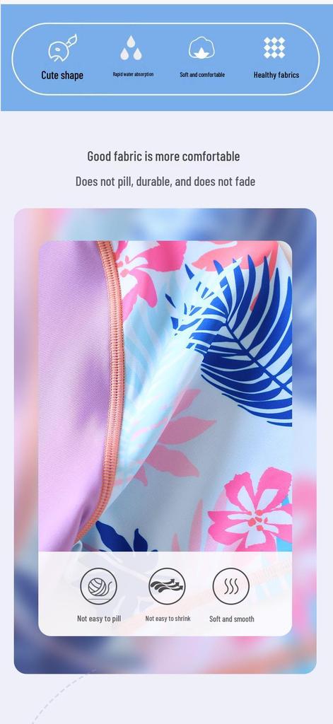 Costume da bagno due pezzi a taglie forti da bambina ad asciugatura rapida - Personalizzabile