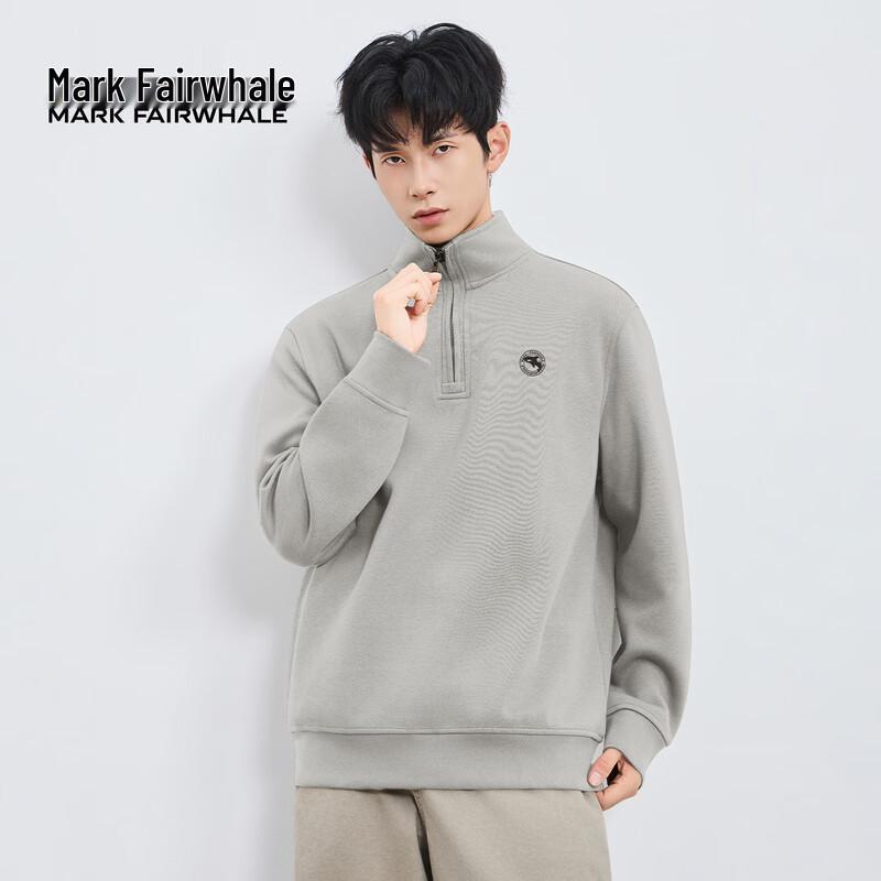 Mark Fairwhale Men's Stand Collar Thin Fleece Sweatshirt
