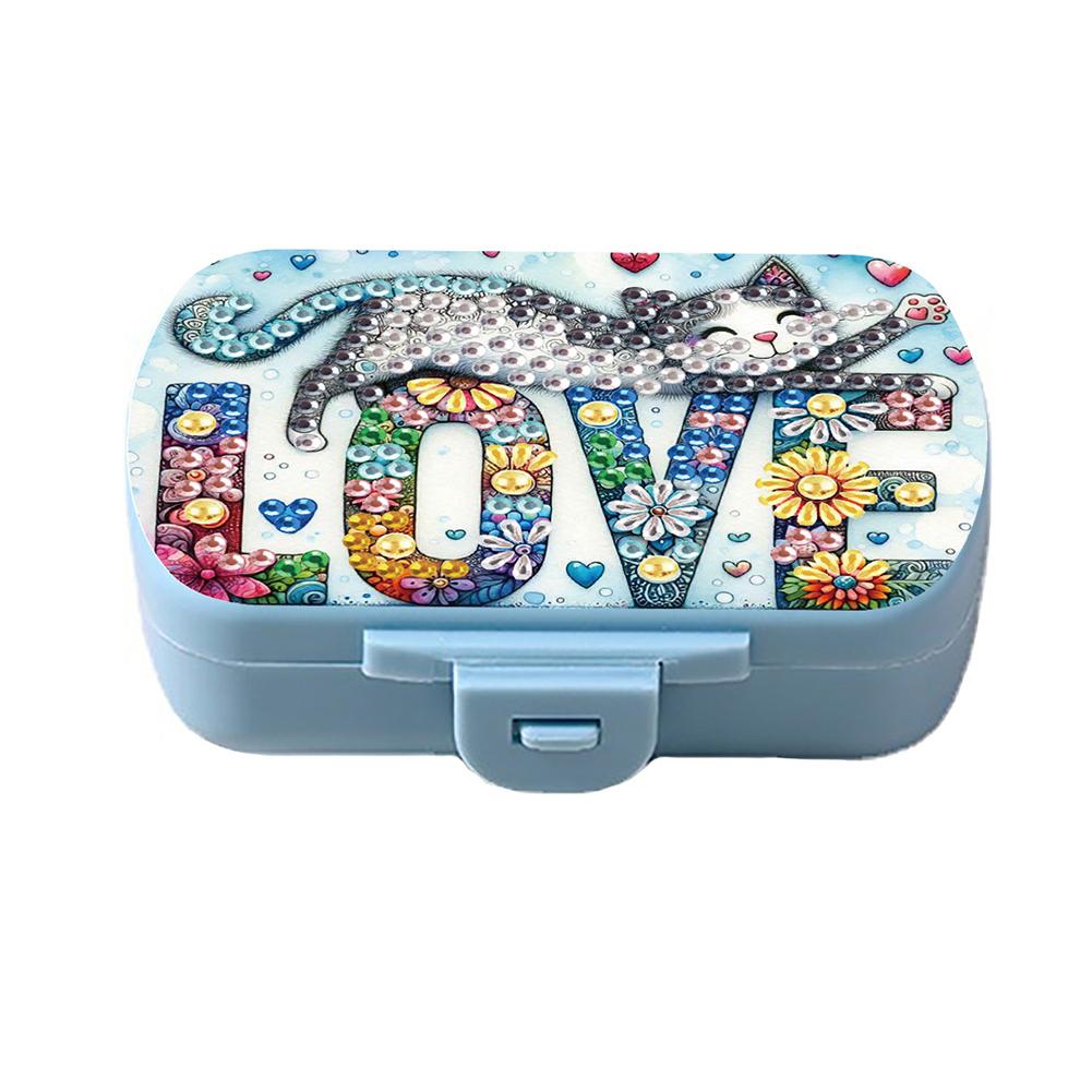5D DIY Diamond Painting Dot Pill Case Diamond Painting Pill Dispenser Diamond Art Travel Medicine Storage Case for Art Craft