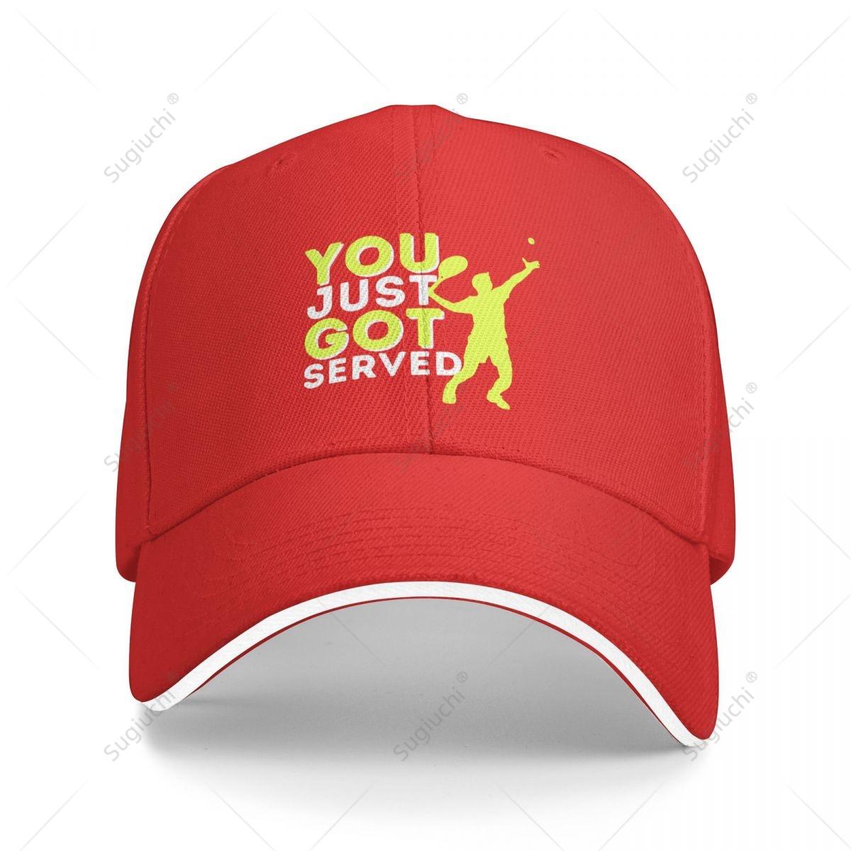 Multifunction You Just Got Served Funny Tennis Player Tennis Coach Sandwich Baseball Cap Unisex Sports Caps Golf Hat Fishing One Size