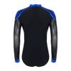 Sparkly Metallic Patchwork V Neck Bodysuit for Men Mesh Long Sleeve Rhinestone Leotard for Latin Ballet Figure Skating Gymnastics Training