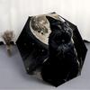 1pc Moonlit Cat Night Scene Auto-Fold Umbrella with One-Touch Open/Close - 8 Reinforced Ribs for Windproof Stability,  Yy251118127