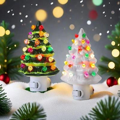 Weihnachtsbaum Nachtlampe Elektrisch LED Für Halloween Weihnachten Raumdeko Niedliches Kinder Nachtlicht Feiertagsgeschenk 2024 Heißer Verkauf