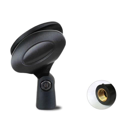 Flexible Large Microphone Clip Mic Holder Adapter for All Handheld Transmitters. Hard and Durable Plastic/Copper Screw Hole.