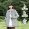 Striped long-sleeved shirt for men and women new fall trend loose version of Hong Kong style casual coat young men's coat