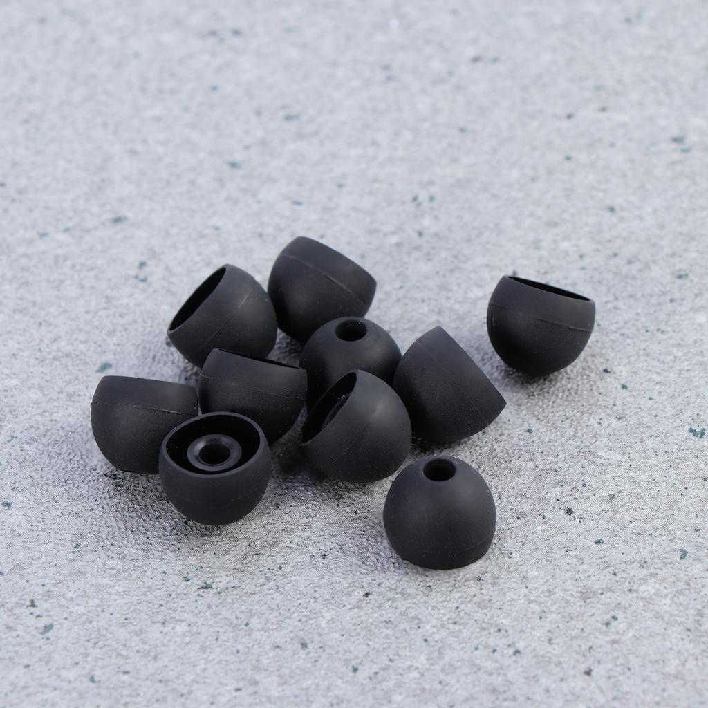 10pcs 13MM Replacement Earbuds Silicone Earphone Tips Noise Cancelling Earbud Caps (Black)