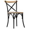 Chairs Cross 4 Pcs Black Solid Mango Wood