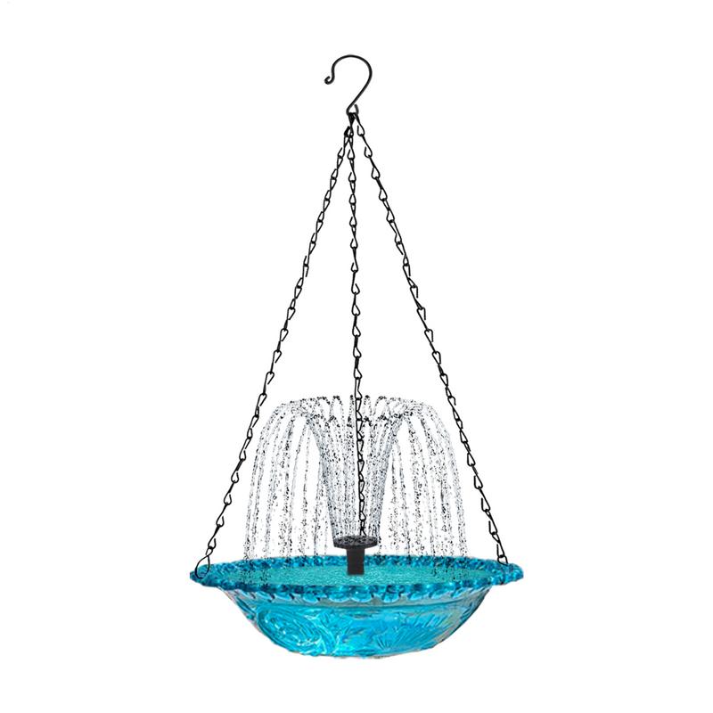 Fountain Hanging Bird Feeder Solar Bird Bath Water Fountains Hanging Solar Powered Hummingbird Bath Bowl For Garden Bird Feeder