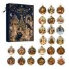 Reusable Seasonal Decor Christmas Advent Calendar, Acrylic 2D Flat Crystal Ball Pendants with Lanyard, Calendar 24 Day Tree Hanging Ornament for Home