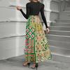 Women's Fashion Casual Belted Long Sleeve Round Neck Floral Printed Elegant Temperament Dresses