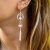 Handmade Metal Moon Star Statement Earrings For Ladies Summer Casual Wear