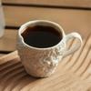 1 rock patterned milk cup, breakfast cup,ceramic ear hanging Italian espresso cup, creative English afternoon tea cup, water cup