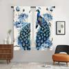 2-Piece Set Vibrant Peacock Print Curtains Rod Pocket Design For Living Room Kitchen Bedroom Window Blinds Home Decor Cortinas