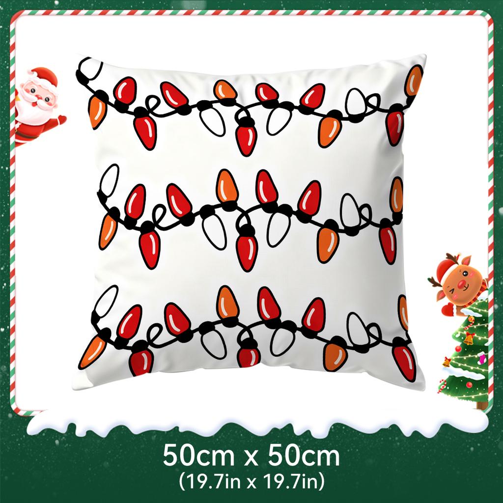 Christmas Themed Decor Pillowcase Printed Polyester 40/45/50Cm Throw Pillowcover Decorative Sofa Cushion Pillowslip Home Decor