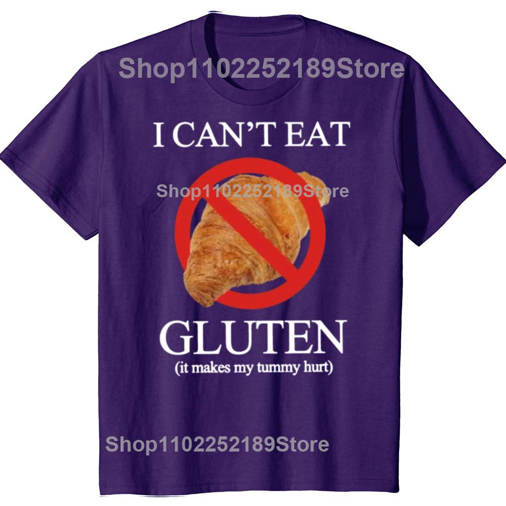 Nemohu jíst lepek Tričko Retro Gluten Meme Grafické tričko EU Velikost Bavlna Měkké Unisex O-výstřih Tričko Topy Volné Oversized