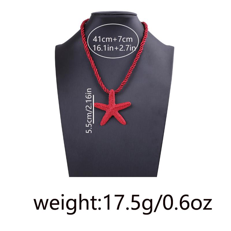 Punk Boho Metal Big Starfish Pendant Rope Chain Summer Necklace For Women Y2K Jewelry Gift