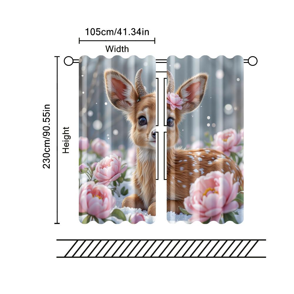 2 Stück, Filtervorhänge (ausgenommen Stangen, unbeweglich, ohne Batterien) Niedliches Hochlandrind zur Verwendung in Schlafzimmern und Wohnzimmern