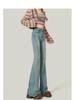 Women's Black High-Waisted Micro-Flare Jeans - 2024 Autumn/Winter Slimming Bell Bottom Pants