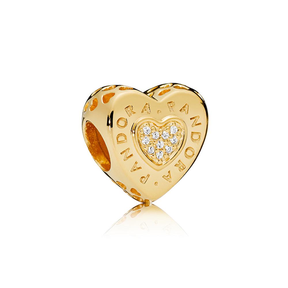 Pandora Classic Minimalist 925 Silver Pendant Women jewelry 767375CZ Gold, Heart