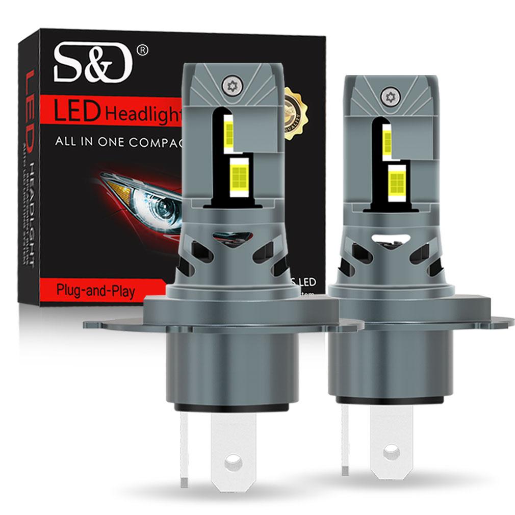 

2 шт. 30000 лм H4 H7 світлодіодні лампи для фар Міні Турбо H11 світлодіодні H8 9005 HB3 9006 HB4 H1 H3 80 Вт Автомобільні протитуманні фари Фара Авто Лампа Plug&Play 6500K Білий H4/9003/HB2 Hi/Lo