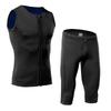 2mm Neoprene Wetsuit Shorts Vest Set Diving Snorkeling Surfing Thermal Swimsuit for Men Women
