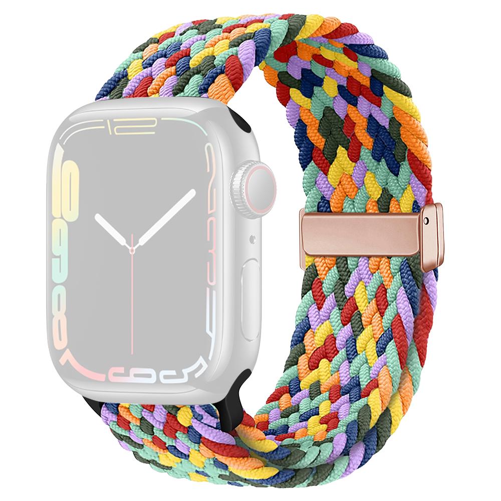 

For Apple Watch Series 10 42mm/9 8 7 41mm/SE (2023) SE (2022) SE 6 5 4 40mm/3 2 1 38mm Nylon Strap Replacement W-Shape Colorful