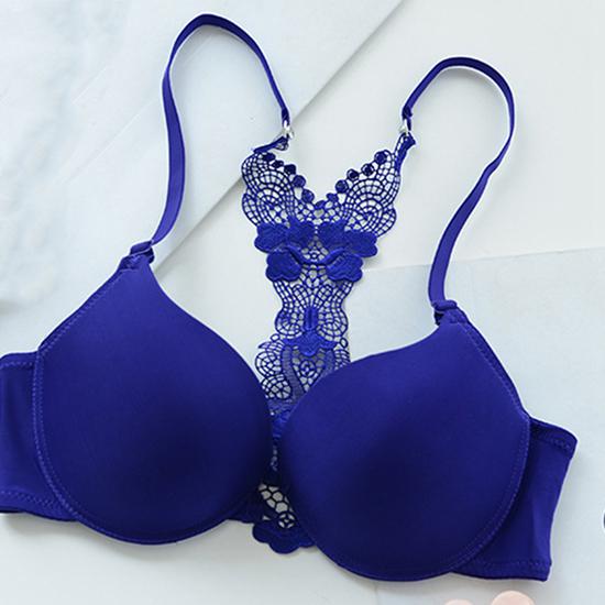 Y-образный красивый бюстгальтер с кружевом, сексуальный, с эффектом пуш-ап, женское нижнее белье 36B