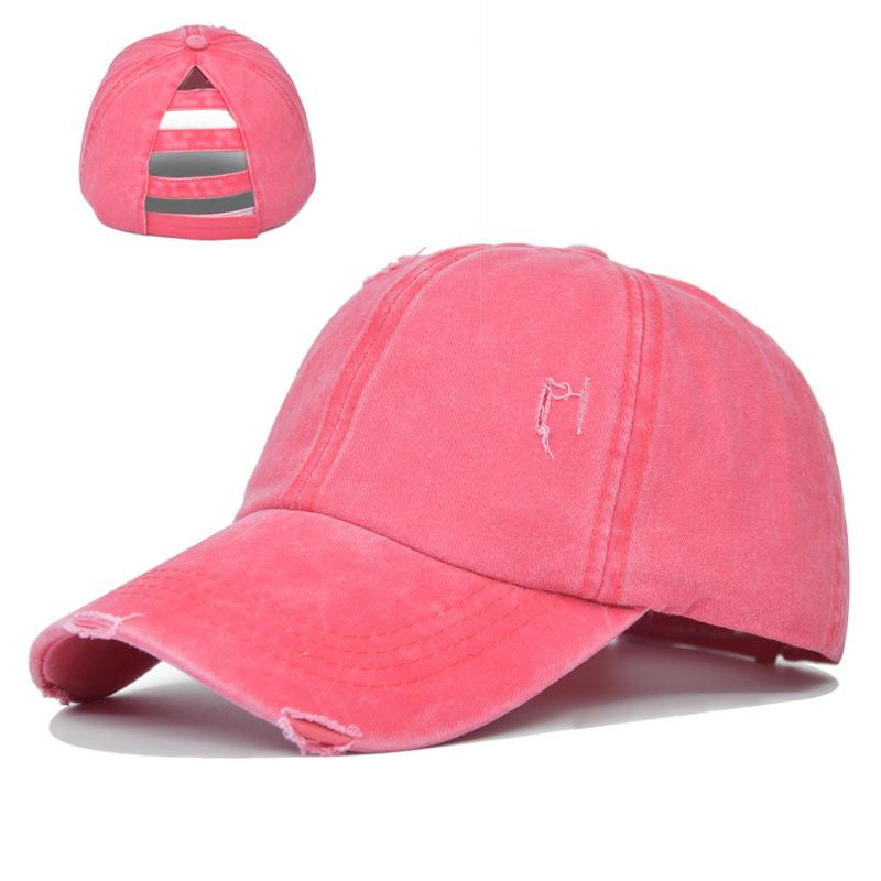Cap Tongue Duck With Holes Ponytail Washed Baseball Cap Net Cap Cotton Material
