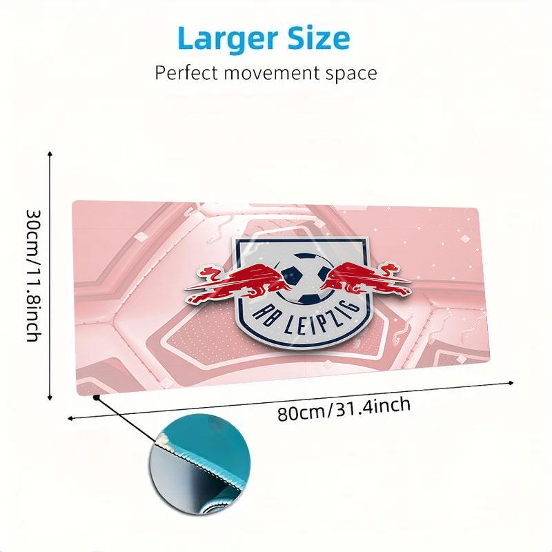 RB Leipzig Mouse Pad, Large Gaming Desk Mat, Non-slip XXL Mousepad for Laptop & Tablet, Mini PC Playmat with Stitched Edges