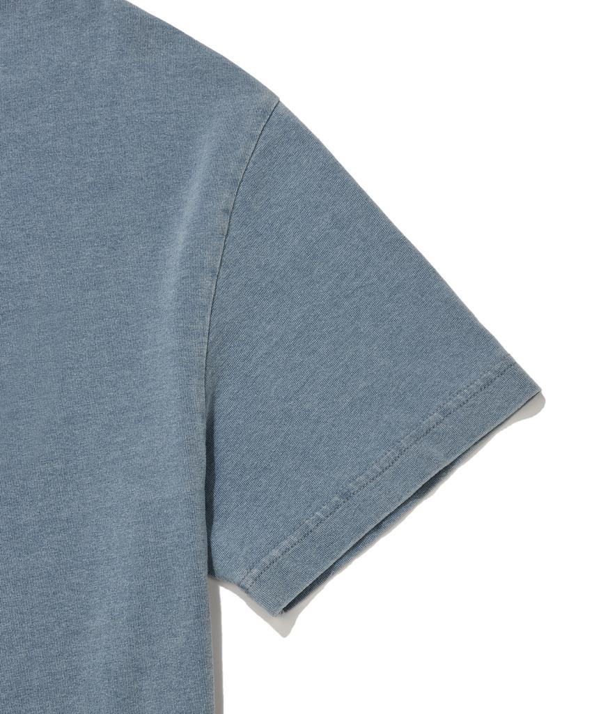 WACKY WILLY Denim-Like Small Logo Short Sleeve T-Shirt Light Blue