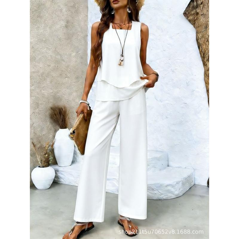 European and American 1D digital printing bohemian women's sleeveless suit is suitable for daily wear and vacation spot