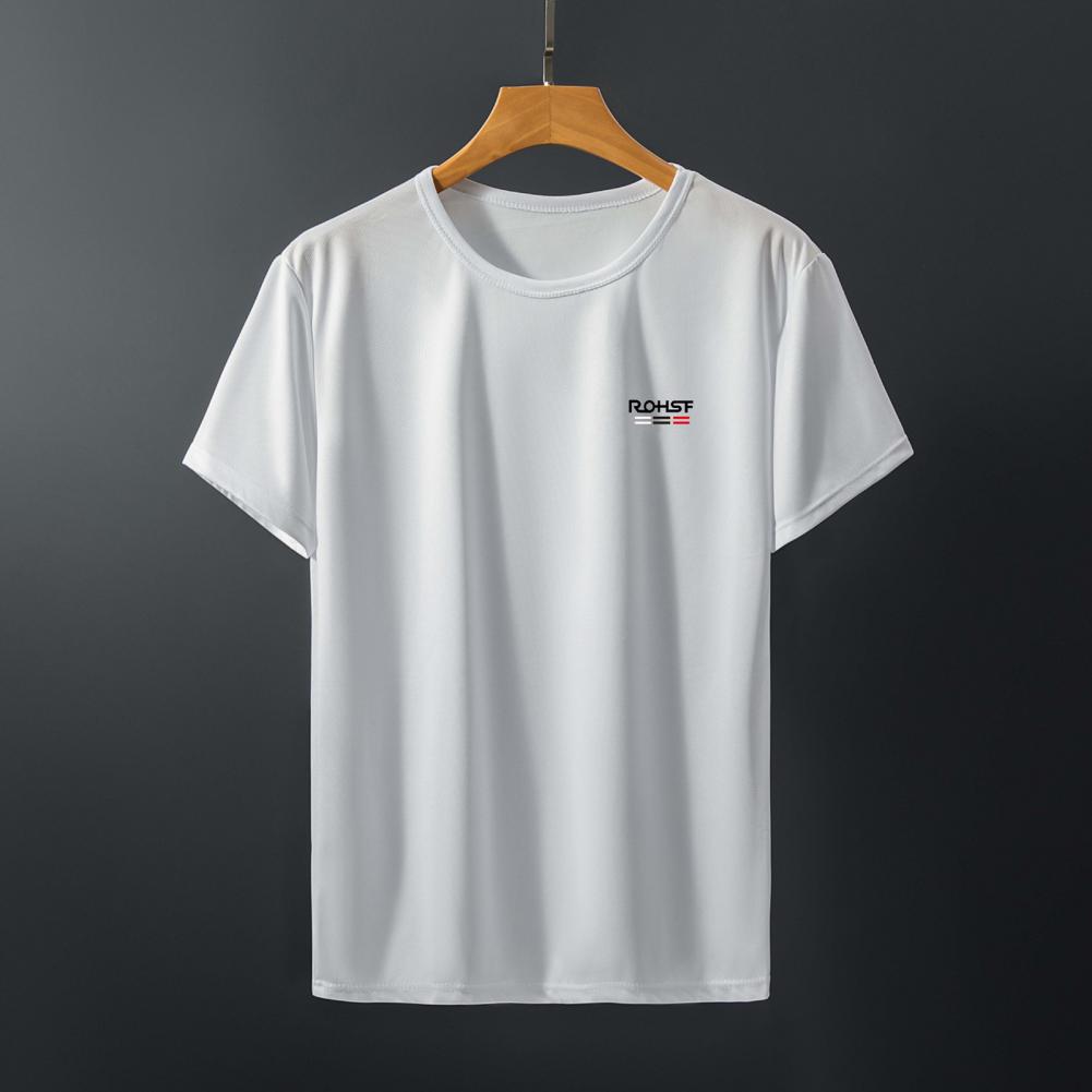 Sommer Herren Top Ice Silk Schnelltrocknend Kurze Ärmel O-Ausschnitt Locker Einfarbig Dünn Atmungsaktiv Elastisch Lässig Pullover Täglich Sport