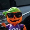Auto-Stressabbau-Ornament Solar-Ornament, Halloween-Kürbis-Pirat Schwingende Figur, Zubehör Tanzende Schüttelkopfwagen Armaturenbrett