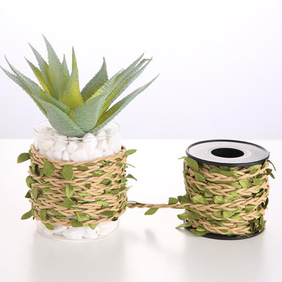 Künstliches Rankenseil, umweltfreundliches, verschleißfestes Hanfseil aus Stoff mit künstlichen Ranken, grünen Blättern, für Zuhause