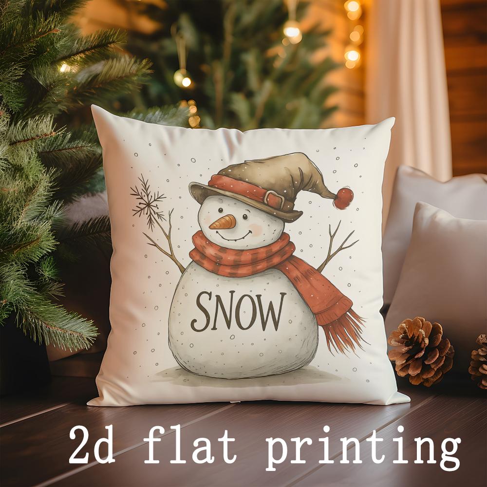Home Decor Christmas-themed Nativity & Snowflake Pillow Covers Pattern Cushion Cover Suitable for Sofa Bedroom Car Pillow Cover