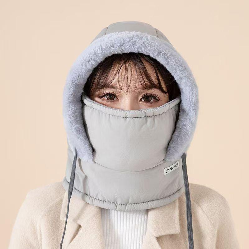 Winter Warmth Lei Feng Hat Plus Velvet Thickened Ear Protection and Cold Protection Mask Scarf Ski Integrated Windproof Cycling
