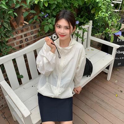 Updated Sun Protection Clothes for Women with Hooded Long-sleeved Sun Protection Skin Clothes Thin Zipper Water Repellent Cardigan Jacket Relaxed