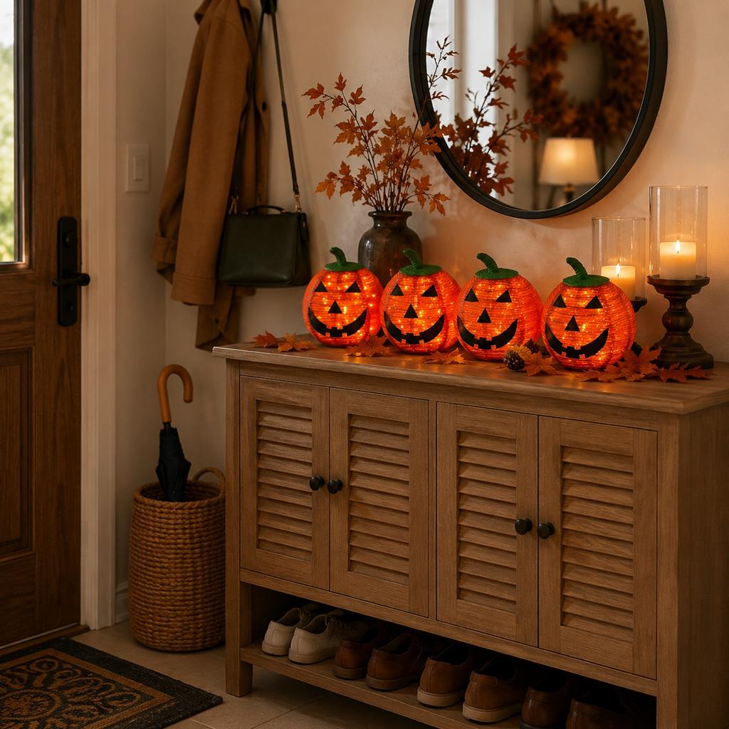 Halloween Pumpkin Decoration with LED Light for Home Party Bar Props