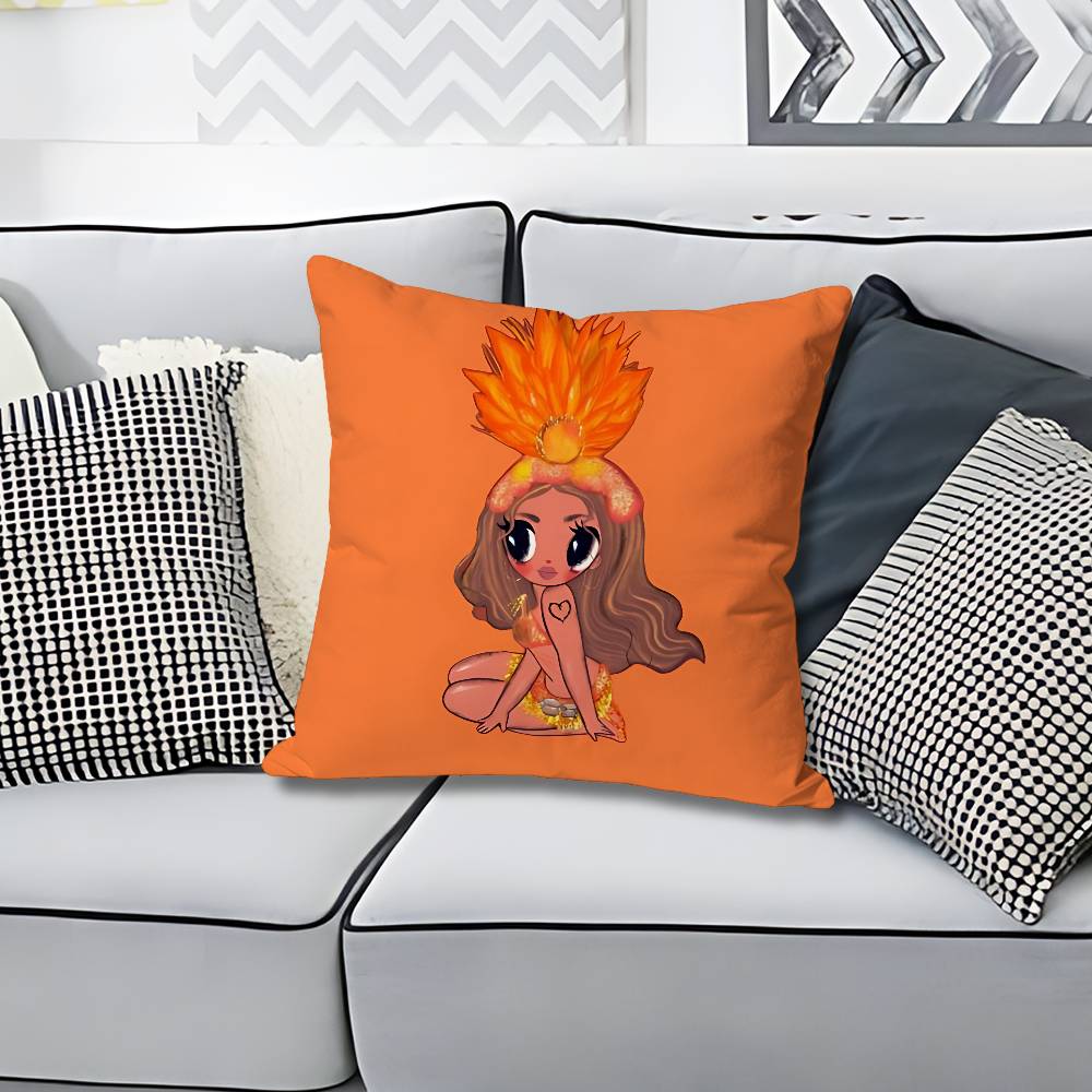 

KKarol G Tropicoqueta Anime Celebrity Merchandise AllMatch Printed Pillow Case Sofa Car Office Room Decoration Protector 30x30cm