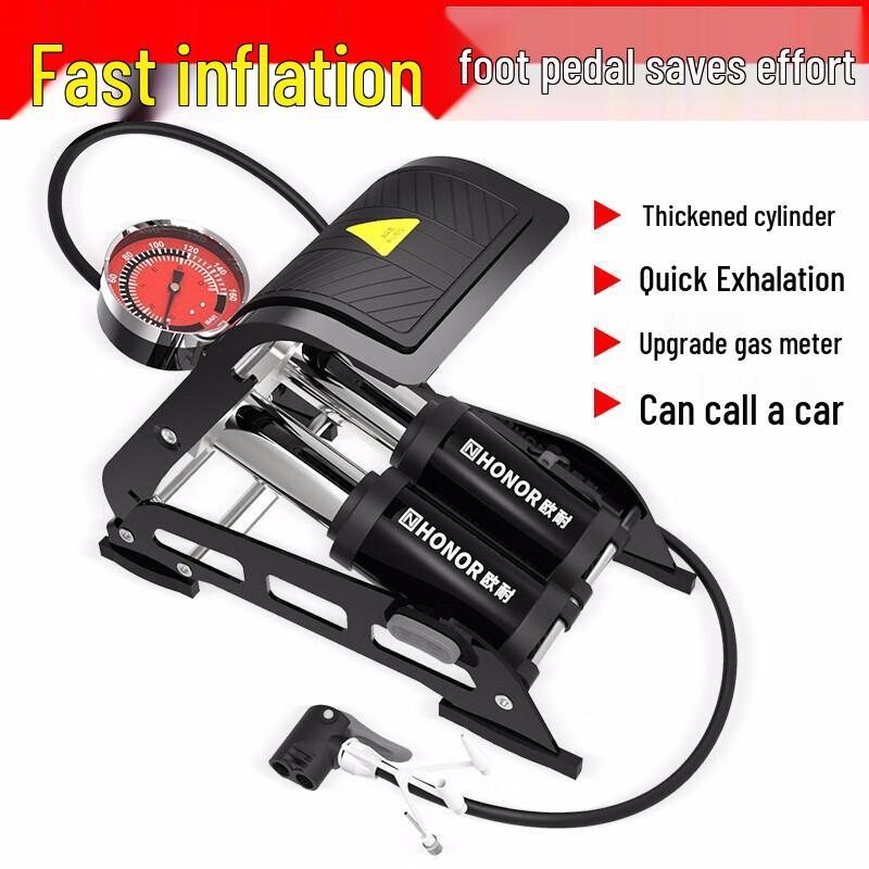 Ounai Universal Foot Pump with High-Pressure Gauge HON-5415LB