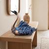 Resin Swan Figurine Decorative Tabletop Ornament Beautiful for Bookshelf