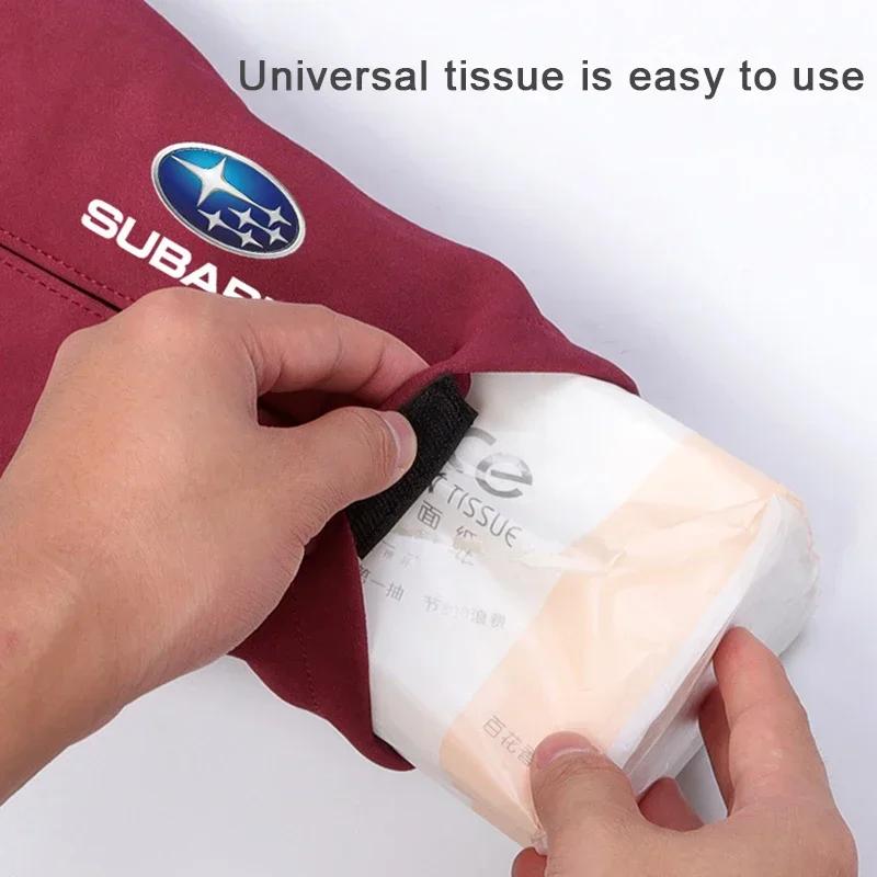 Suede Car Seat Back Hanging Paper Holder Armrest Box Tissue Bag for Subaru XV WRC WRX BRZ FORESTER IMPREZA LEGACY OUTBACK STI ysi8