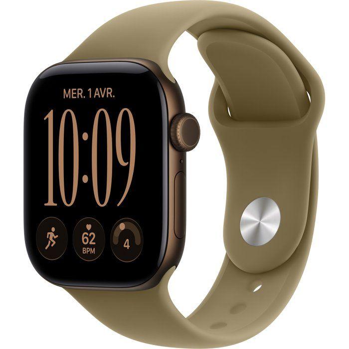APPLE Watch Series 12 GPS - 42mm - Boîtier Dark Bronze Aluminium - Bracelet Olive Sport Band - M/L