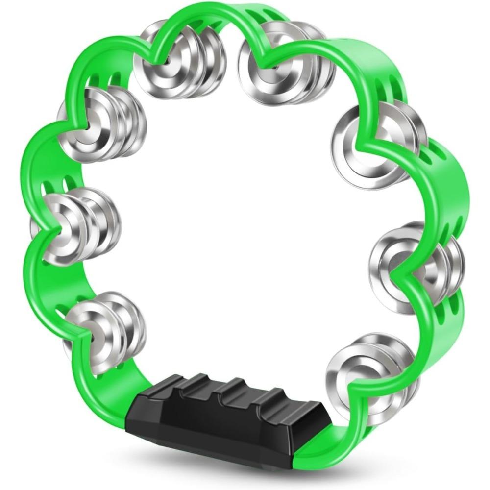 Pleasant Jingle Percussion Tambourine Handheld Hand Cranked Bell  Musical Rhythm Instrument