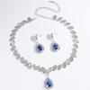 New Diamond Earrings Necklace Set Ladies Dinner Luxury Accessories European and American Jewelry Wedding Season